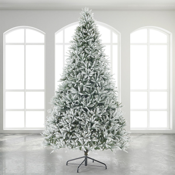 10 ft. Flocked Noble Fir Full Christmas Tree with 4000 LED Lights