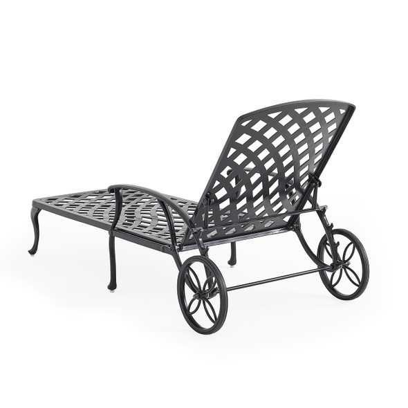 Tivoli Matte Black Cast Aluminum Chaise Lounge Tivoli Matte Black Cast Aluminum Chaise Lounge