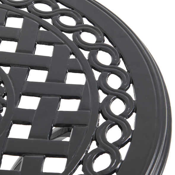 Tivoli Matte Black Cast Aluminum 22 in. D Side Table Tivoli Matte Black Cast Aluminum 22 in. D Side Table