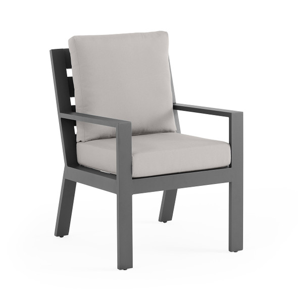 Montecito Charcoal Aluminum with Cushions Dining Chair