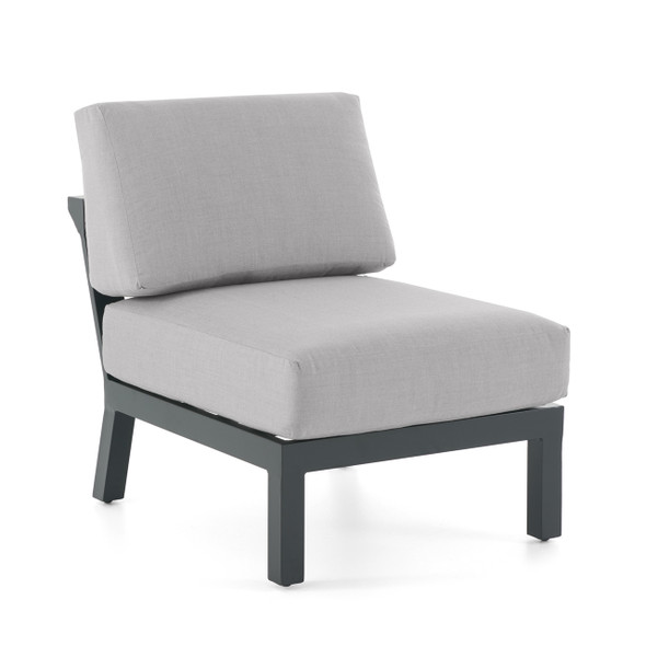 St. Lucia Midnight Aluminum with Cushions Armless Club Chair