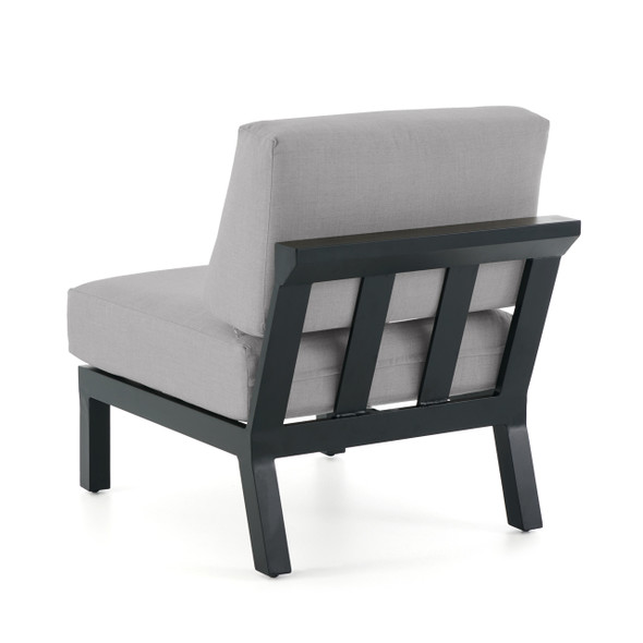 St. Lucia Midnight Aluminum with Cushions Armless Club Chair