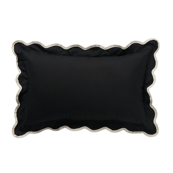 Black and Natural 12 x 20 in. Lumbar Pillow with Welted Flange Black and Natural 12 x 20 in. Lumbar Pillow with Welted Flange