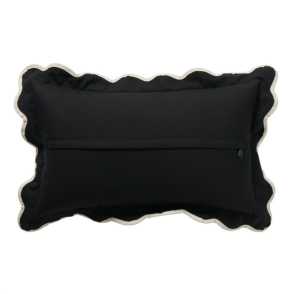 Black and Natural 12 x 20 in. Lumbar Pillow with Welted Flange Black and Natural 12 x 20 in. Lumbar Pillow with Welted Flange