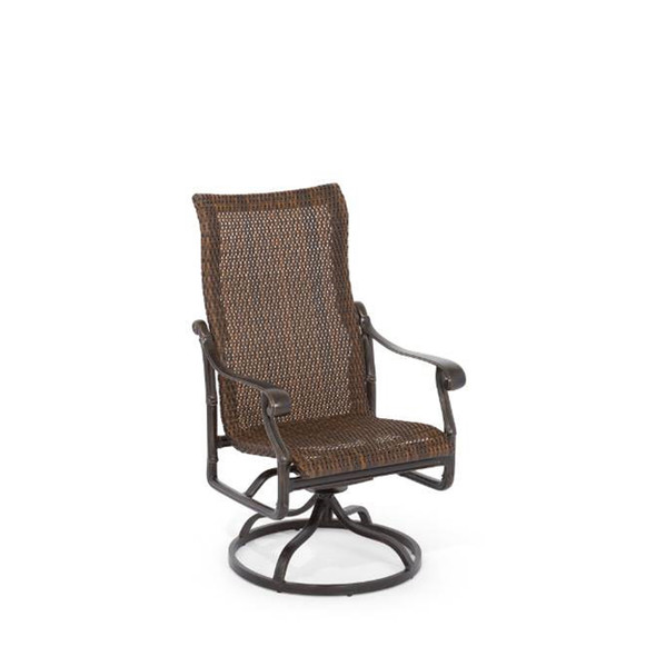 Florence Shade Cast Aluminum and Ash Outdoor Wicker Swivel Rocker