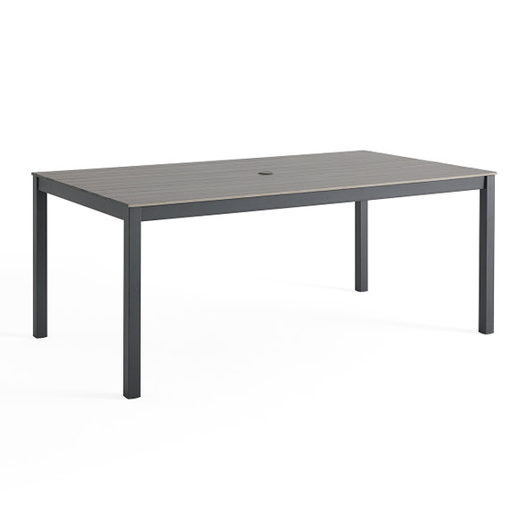 Sonoma Charcoal Aluminum Duraboard Slat Top 72 x 40 in. Dining Table Sonoma Charcoal Aluminum Duraboard Slat Top 72 x 40 in. Dining Table
