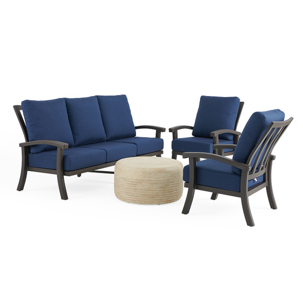Fairmont Aged Bronze Aluminum with Cushions 4 Piece Sofa Group + 31 in. D Coffee Table Fairmont Aged Bronze Aluminum with Cushions 4 Piece Sofa Group + 31 in. D Coffee Table