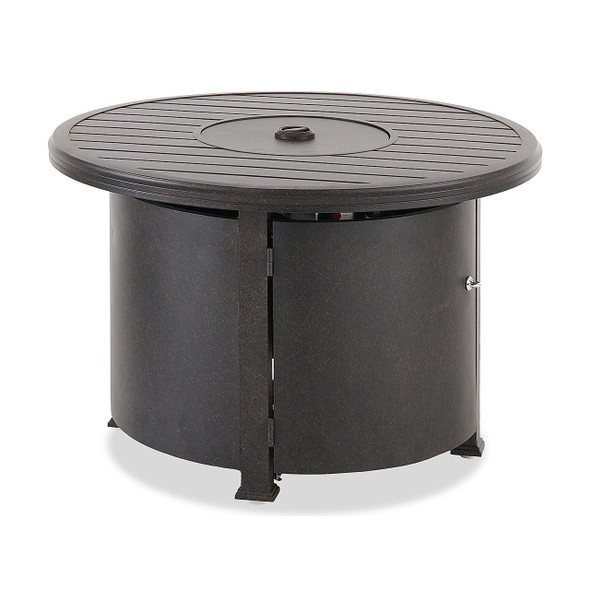 Carlisle Aged Bronze Cast Aluminum 36 in. D LP Fire Pit Slat Top Table