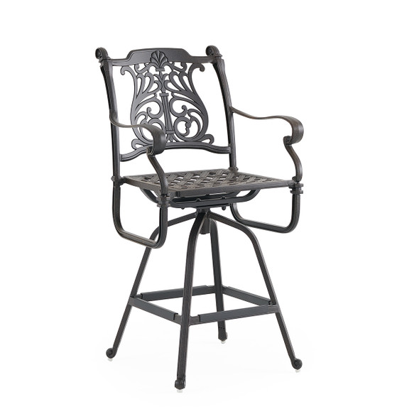 Naples Aged Bronze Cast Aluminum Swivel Bar Stool Naples Aged Bronze Cast Aluminum Swivel Bar Stool