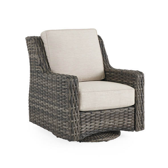 Tangiers Canola Seed Outdoor Wicker and Charmer Limestone Cushions 5 Piece Swivel Chat Set + 42 in. Sq. Fire Pit Table Tangiers Canola Seed Outdoor Wicker and Charmer Limestone Cushions 5 Piece Swivel Chat Set + 42 in. Sq. Fire Pit Table