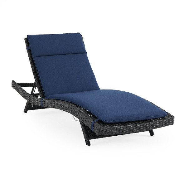Terrace Outdoor Wicker Contour Chaise with Cushion