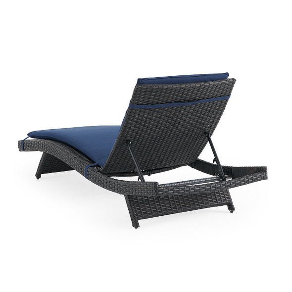 Terrace Outdoor Wicker Contour Chaise with Cushion