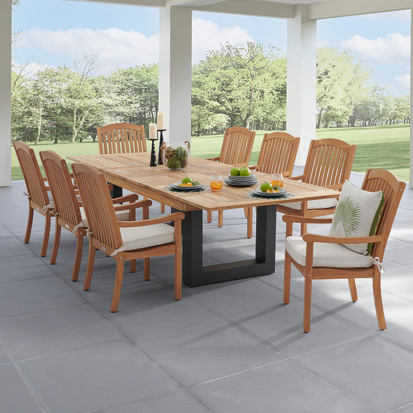 Eastchester Teak with Cushions 9 Piece Dining Set + Balencia 87-118 x 47 in. Extension Table Eastchester Teak with Cushions 9 Piece Dining Set + Balencia 87-118 x 47 in. Extension Table