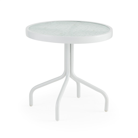 Malibu Java Aluminum 20 in. D Glass Top Side Table Malibu Java Aluminum 20 in. D Glass Top Side Table