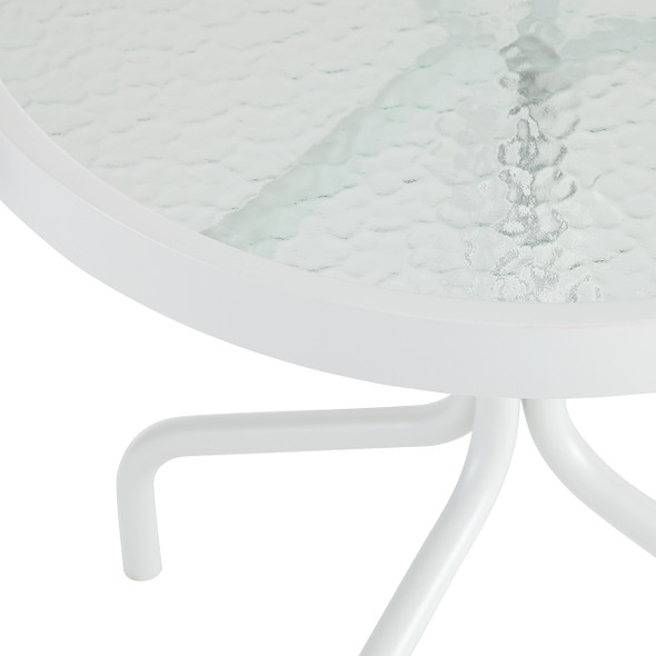 Malibu Java Aluminum 20 in. D Glass Top Side Table Malibu Java Aluminum 20 in. D Glass Top Side Table