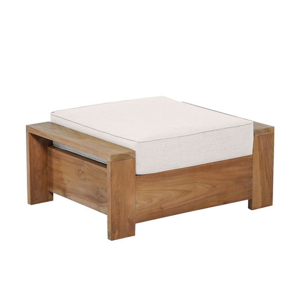 Castello Natural Oil Stain Teak with Cushion Ottoman