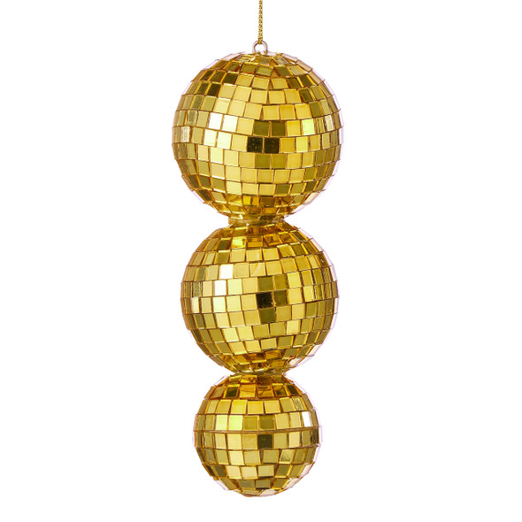 5.5 in. Gold Triple Mirror Ball Ornament