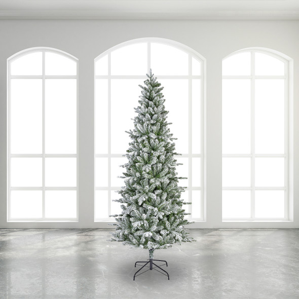 7.9 ft. Frosted Killington Fir Slim Christmas Tree, Unlit