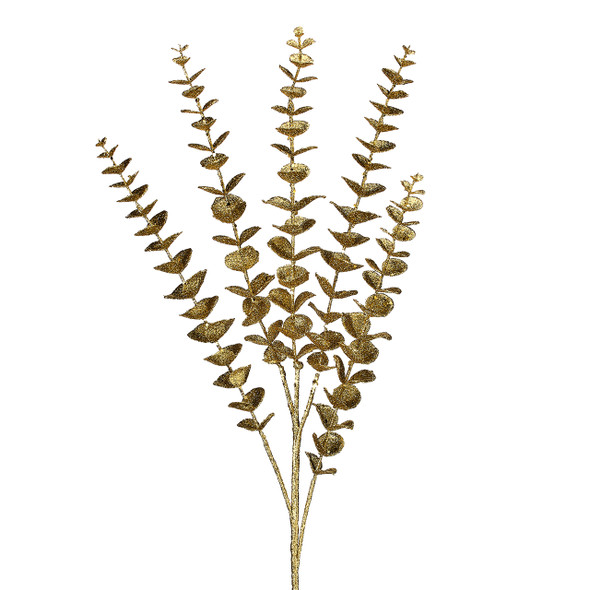 33 in. Gold Glittered Eucalyptus Stem 33 in. Gold Glittered Eucalyptus Stem