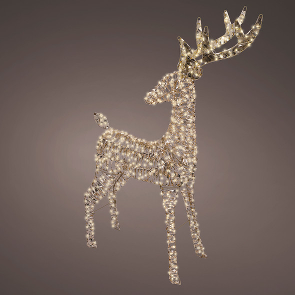 4.3 ft. Gold Tinsel Reindeer with 960 Warm White Lights 4.3 ft. Gold Tinsel Reindeer with 960 Warm White Lights