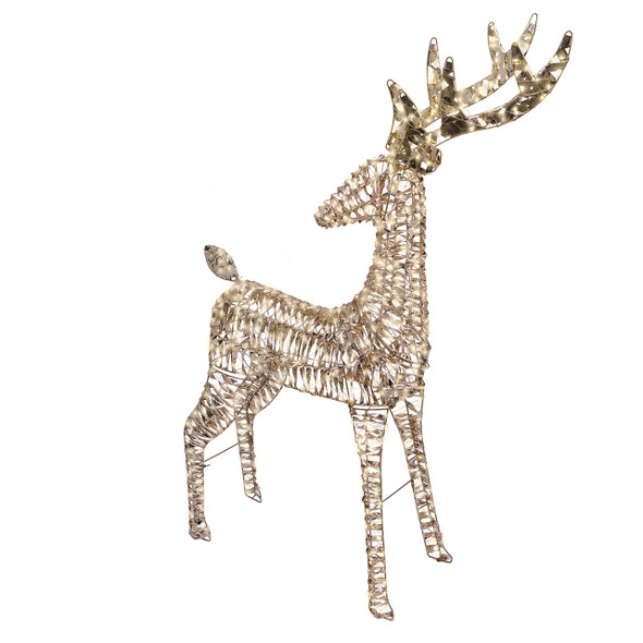 4.3 ft. Gold Tinsel Reindeer with 960 Warm White Lights 4.3 ft. Gold Tinsel Reindeer with 960 Warm White Lights