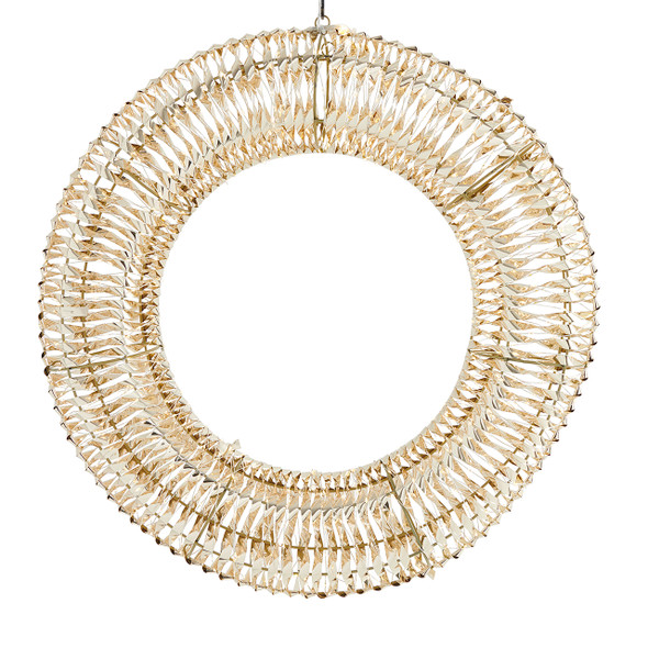 27.6 in. Gold Tinsel Wreath with 960 Warm White Lights