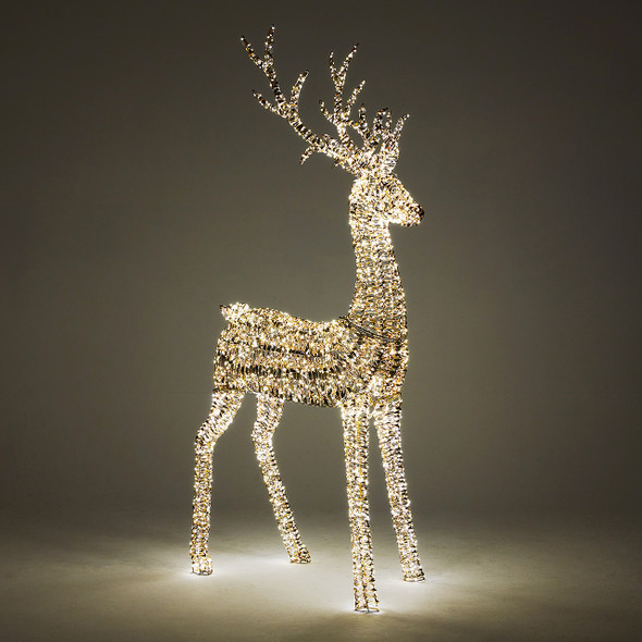 8.9 ft. Gold Tinsel Reindeer with 5200 Warm White Lights