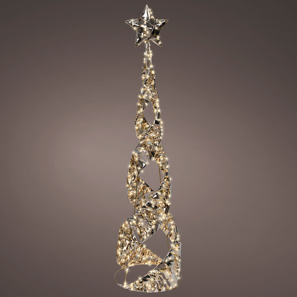 3.3 ft. Gold Tinsel Cone Tree with 600 Warm White Lights