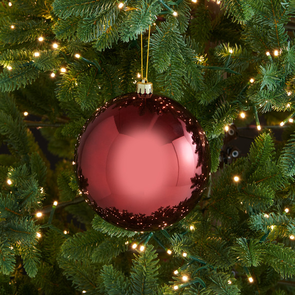 5.5 in. Burgundy Shatterproof Ball Ornament
