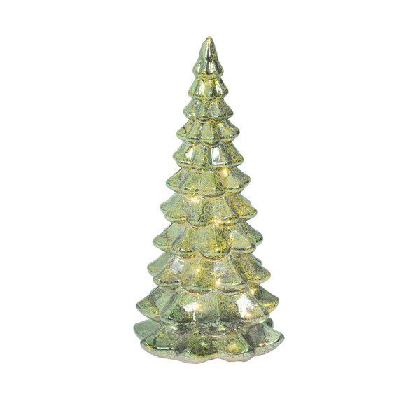 Glass Christmas Tree Decor with Steady Warm White Lights