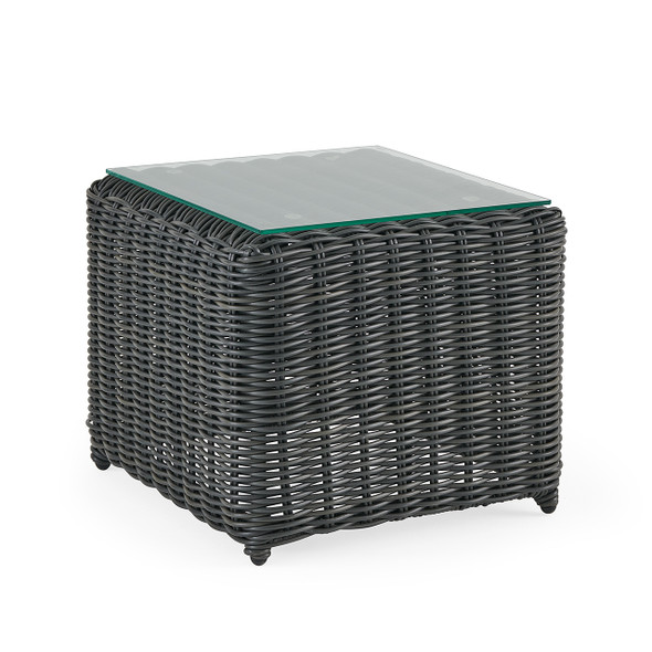 Laguna Smoke Outdoor Wicker 26.5 in. Sq. Glass Top End Table Laguna Smoke Outdoor Wicker 26.5 in. Sq. Glass Top End Table