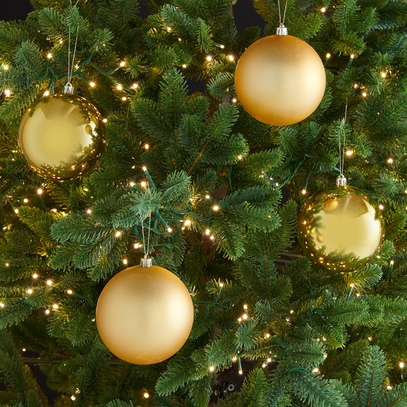 In-Store Only - 4 in. Gold Shatterproof Ball Ornaments, Set of 4