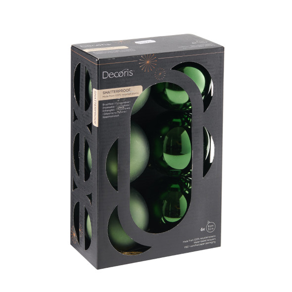 In-Store Only - 3 in. Pine Shatterproof Ball Ornaments, Set of 6