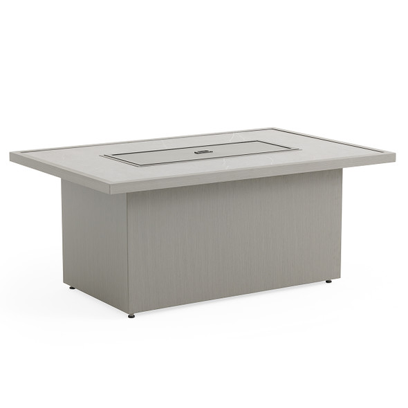 Sintered Stone Top 52 x 32 in. Dark Driftwood Aluminum LP Gas Fire Pit Table