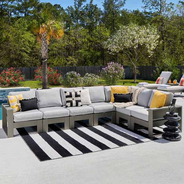 Montauk Polymer with Cushions 7 Piece Modular Sectional Montauk Polymer with Cushions 7 Piece Modular Sectional