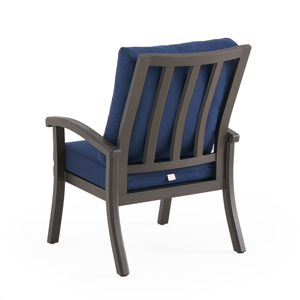 Fairmont Aged Bronze Aluminum with Spectrum Indigo Cushion Dining Chair