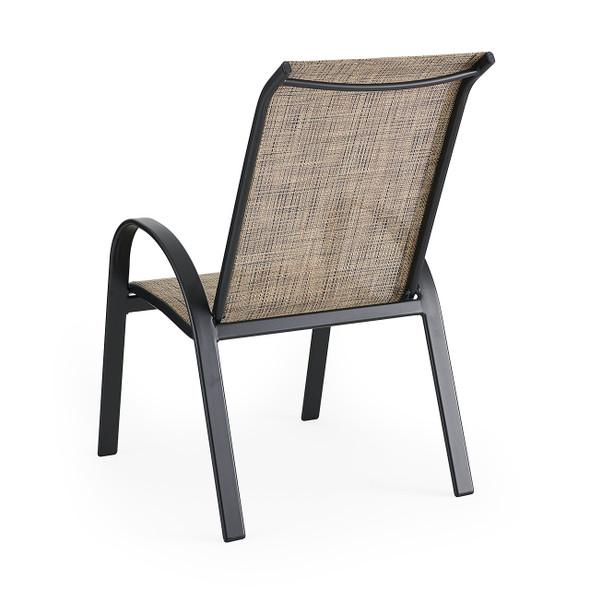 Malibu Java Aluminum with Desert Wicker Sling Dining Chair