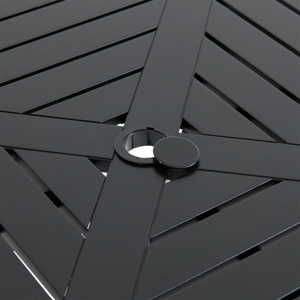 Siena Coal Aluminum 54 in. D Dining Table