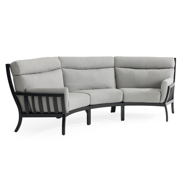 Siena Coal Aluminum with Panama Stone Grey 3 Piece Sectional