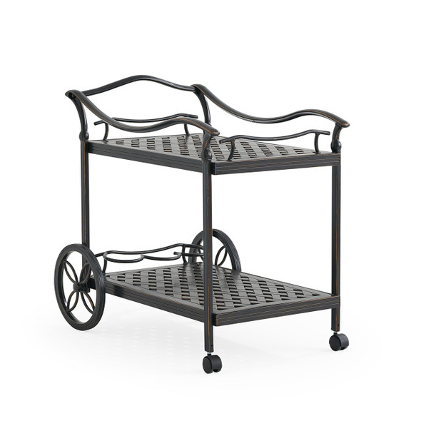Roma Black Gold Cast Aluminum Serving Cart
