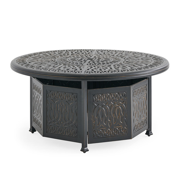 Roma Black Gold Cast Aluminum 52 in. D Gas Fire Pit Table
