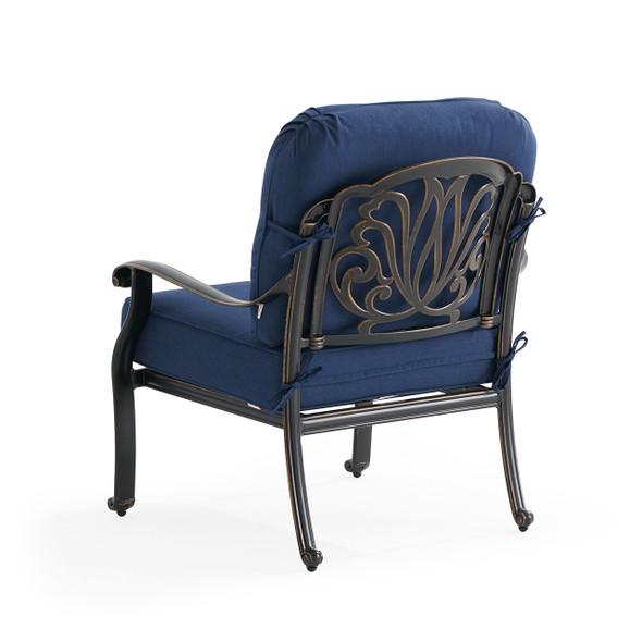Roma Black Gold Cast Aluminum with Cushions Club Chair
