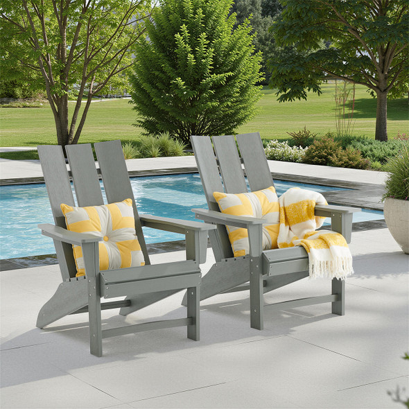 Newport Polymer 2 Piece Set XL Modern Adirondack Chairs