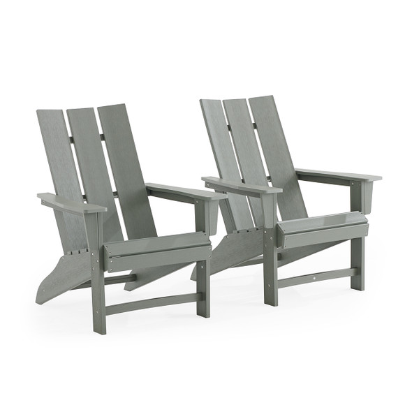 Newport Polymer 2 Piece Set XL Modern Adirondack Chairs