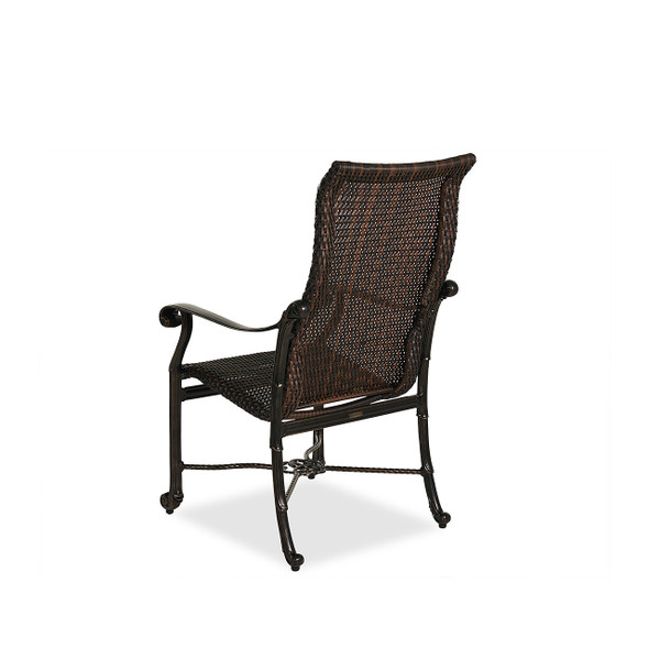 Florence Midnight Gold Cast Aluminum and Chestnut Outdoor Wicker Dining Chair