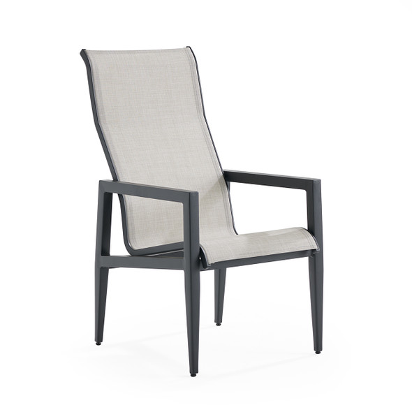 Portofino Midnight Aluminum with Prestige Stucco Sling Dining Chair