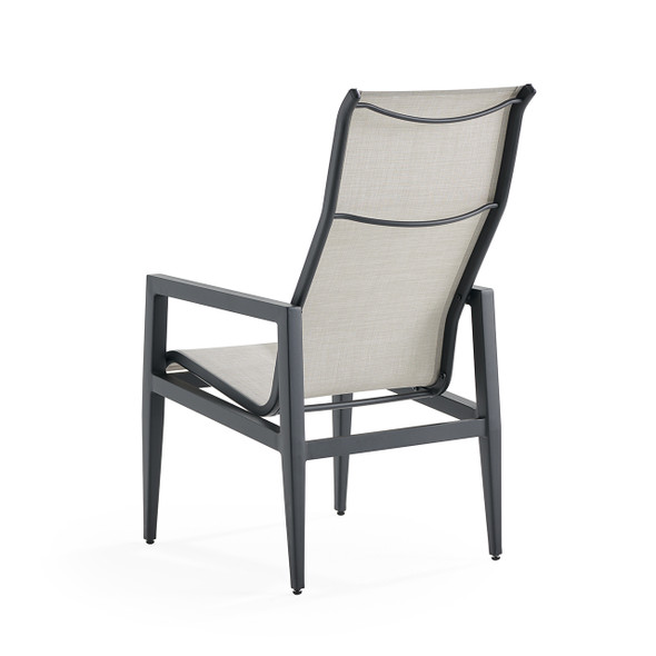 Portofino Midnight Aluminum with Prestige Stucco Sling Dining Chair