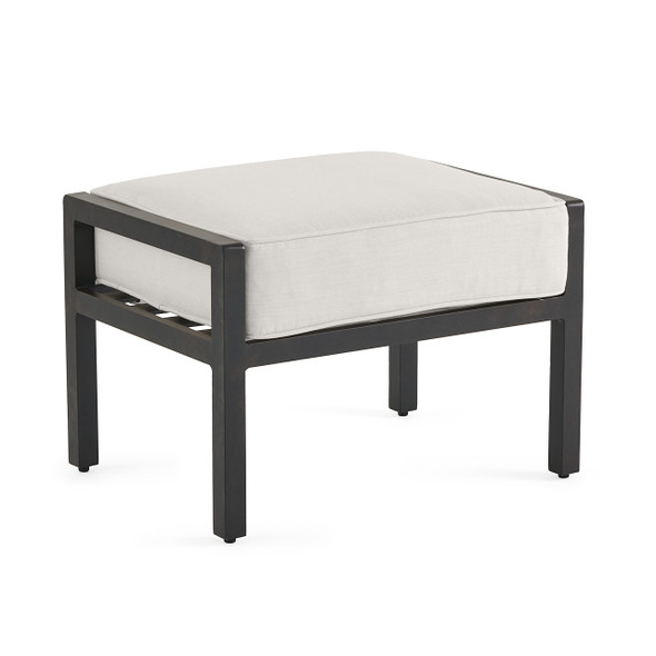 Hill Country Aged Bronze Aluminum with Cushion Ottoman -