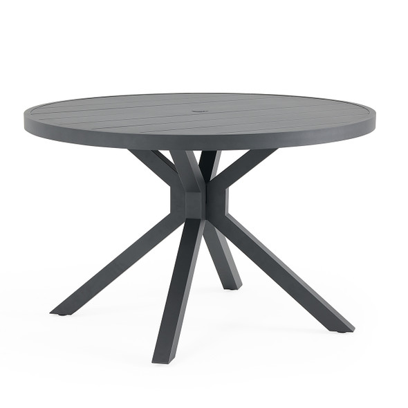 Montecito Charcoal Aluminum 48 in. D Dining Table-