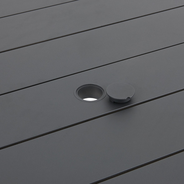 Montecito Charcoal Aluminum 48 in. D Dining Table-